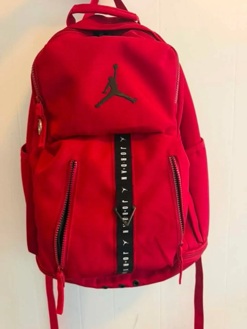 Jordan Red Kids' Backpack with Black Logo Trim